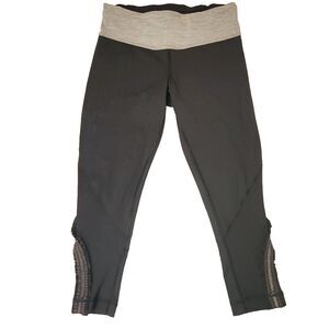 Lululemon Run Inspire Crop Wicking Pockets Black Size 4